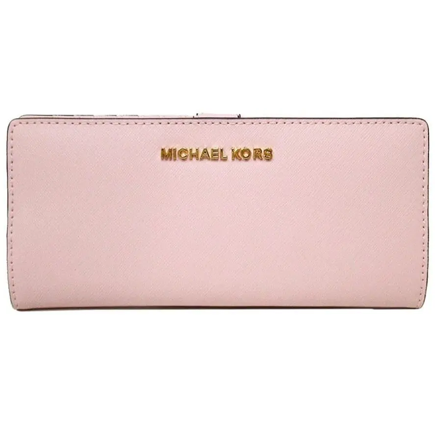 Michael Kors Jet Set Travel Flat Slim Leather Bifold Wallet Blossom