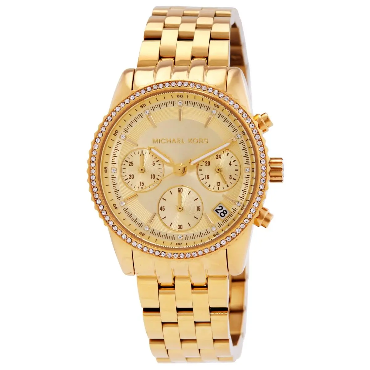 Michael Kors Mini Bryant Chronograph Quartz Gold Dial Ladies Watch MK7530