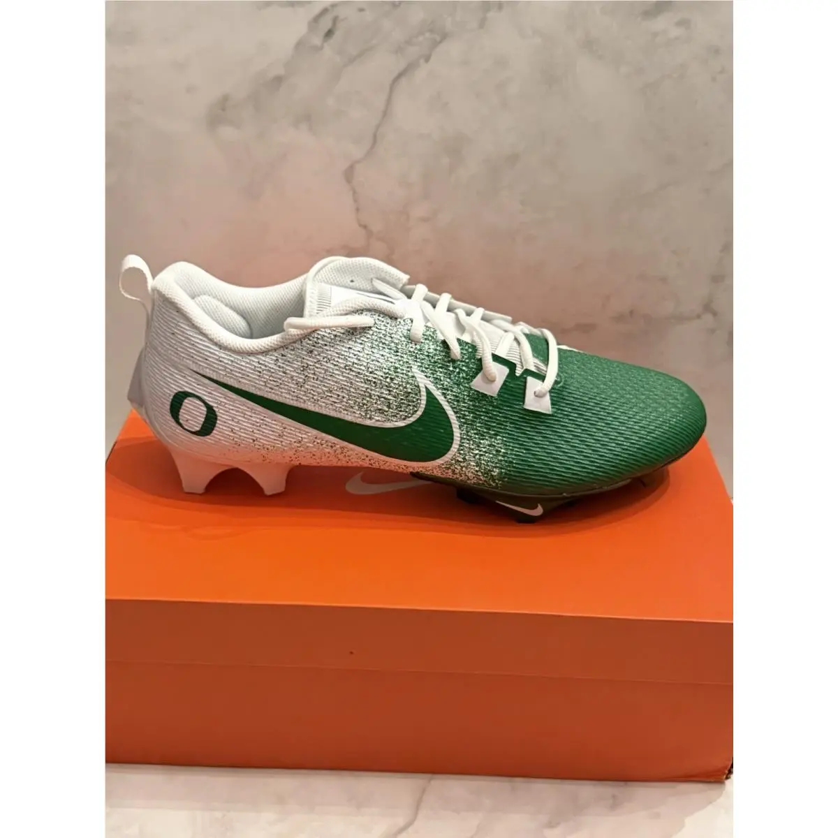 Nike Vapor Edge Speed 360 2 Oregon Ducks PE Football Cleats White Green Size 13W