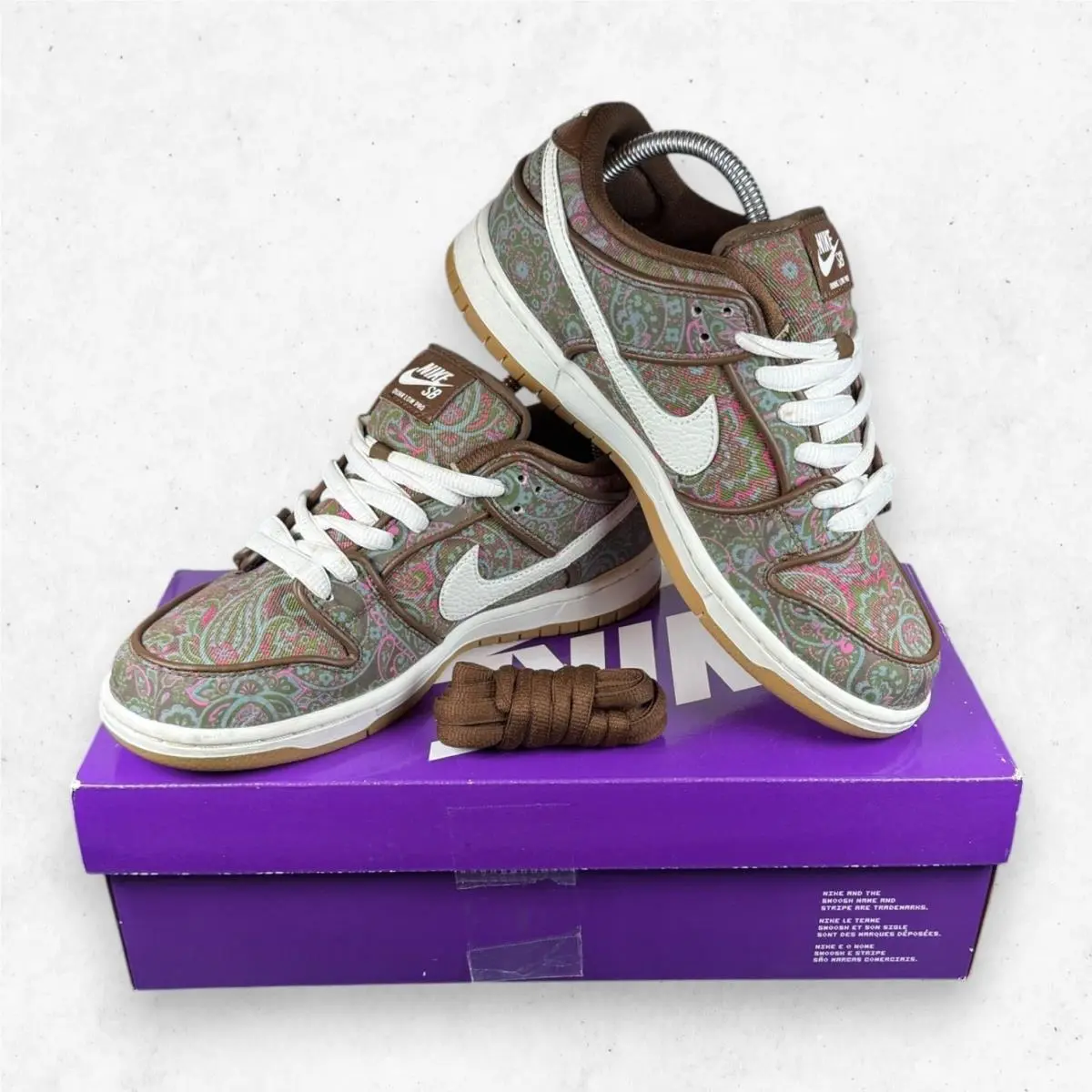 Nike SB Dunk Low Pro Paisley Brown Pink Men`s Size 7 Sneakers DH7534-200 W/box