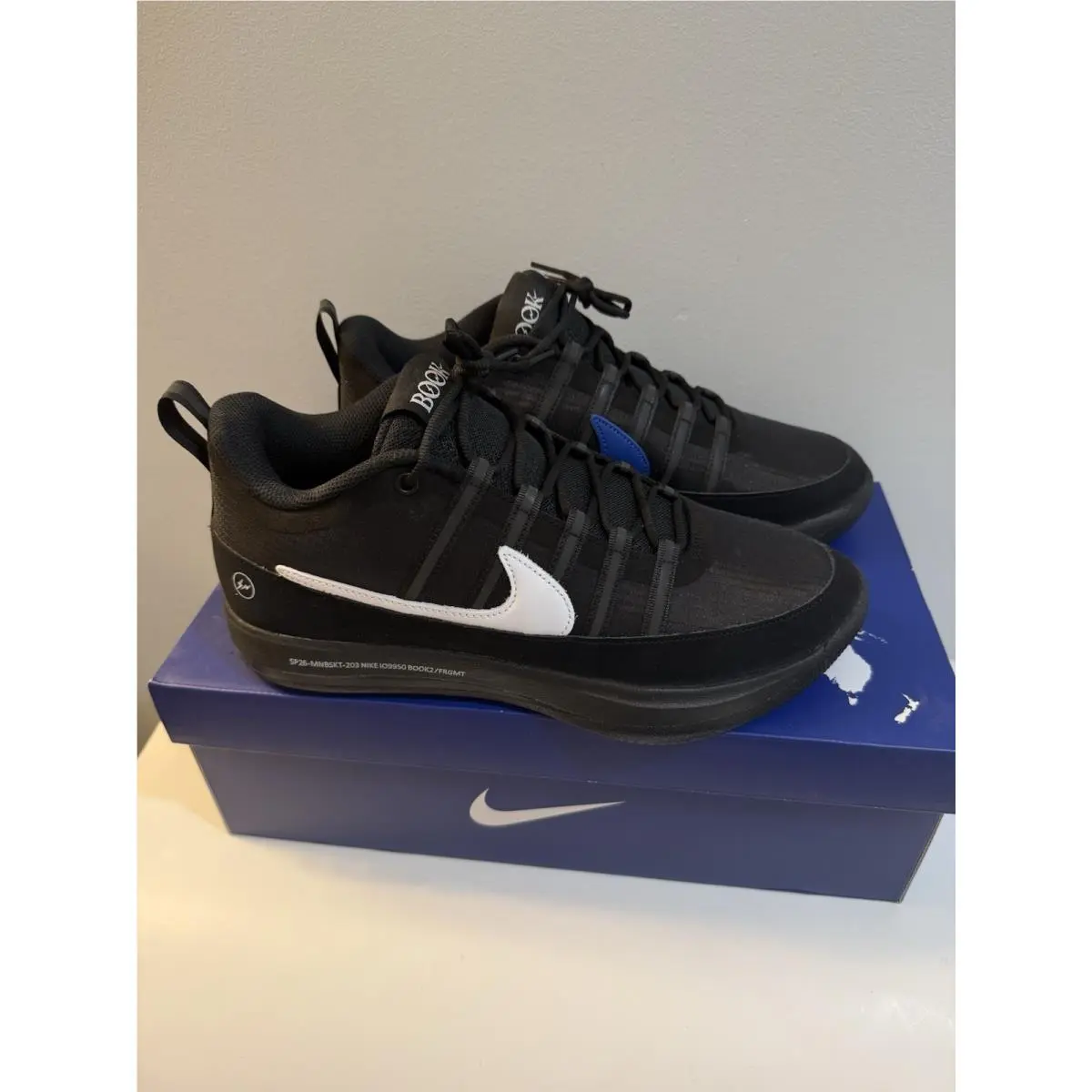 Nike Book 2 x Fragment Black Sport Royal Men’s Size 10.5 Ready To Ship