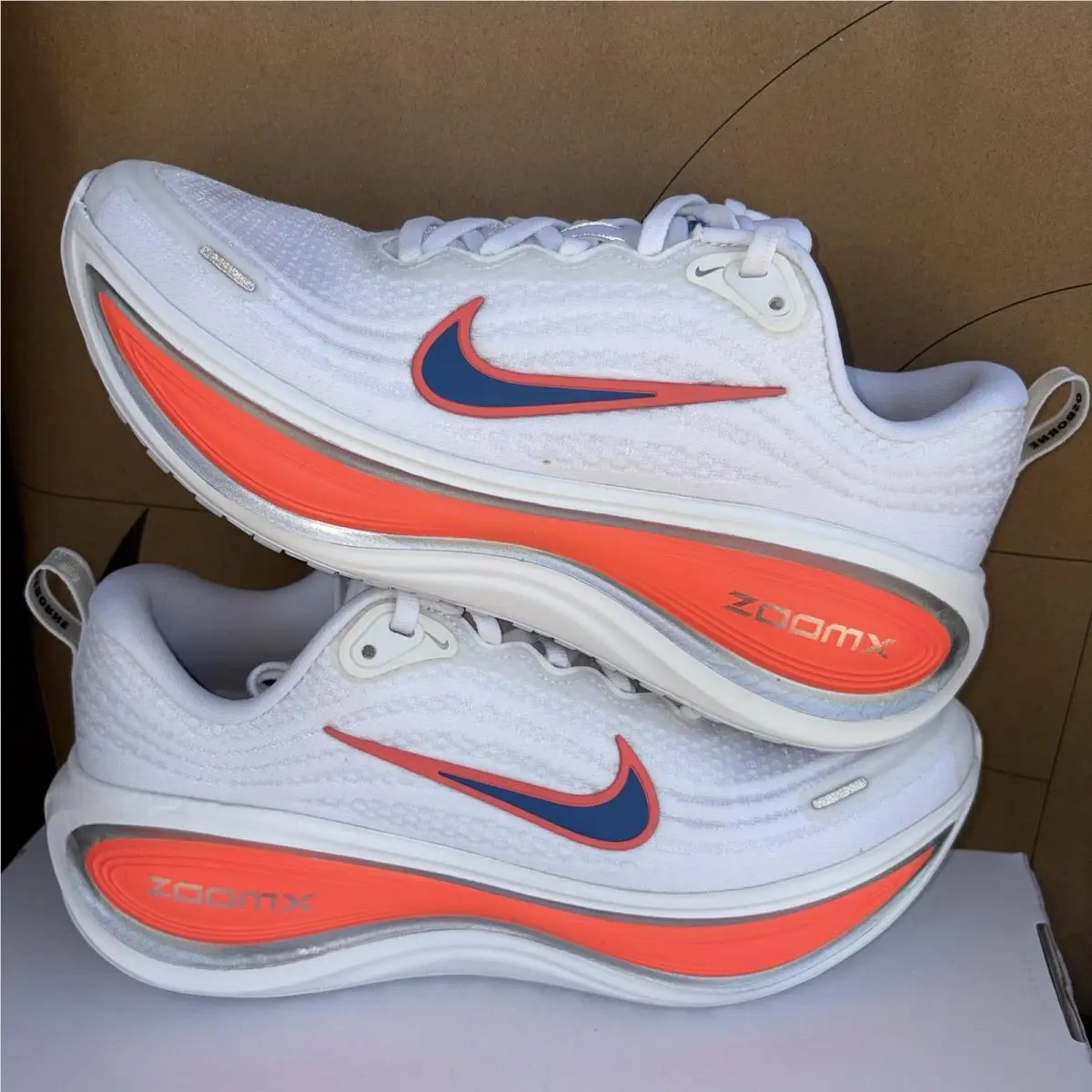 Nike By You Vomero Plus White Orange Blue Women`s Size 9 IQ1023-900