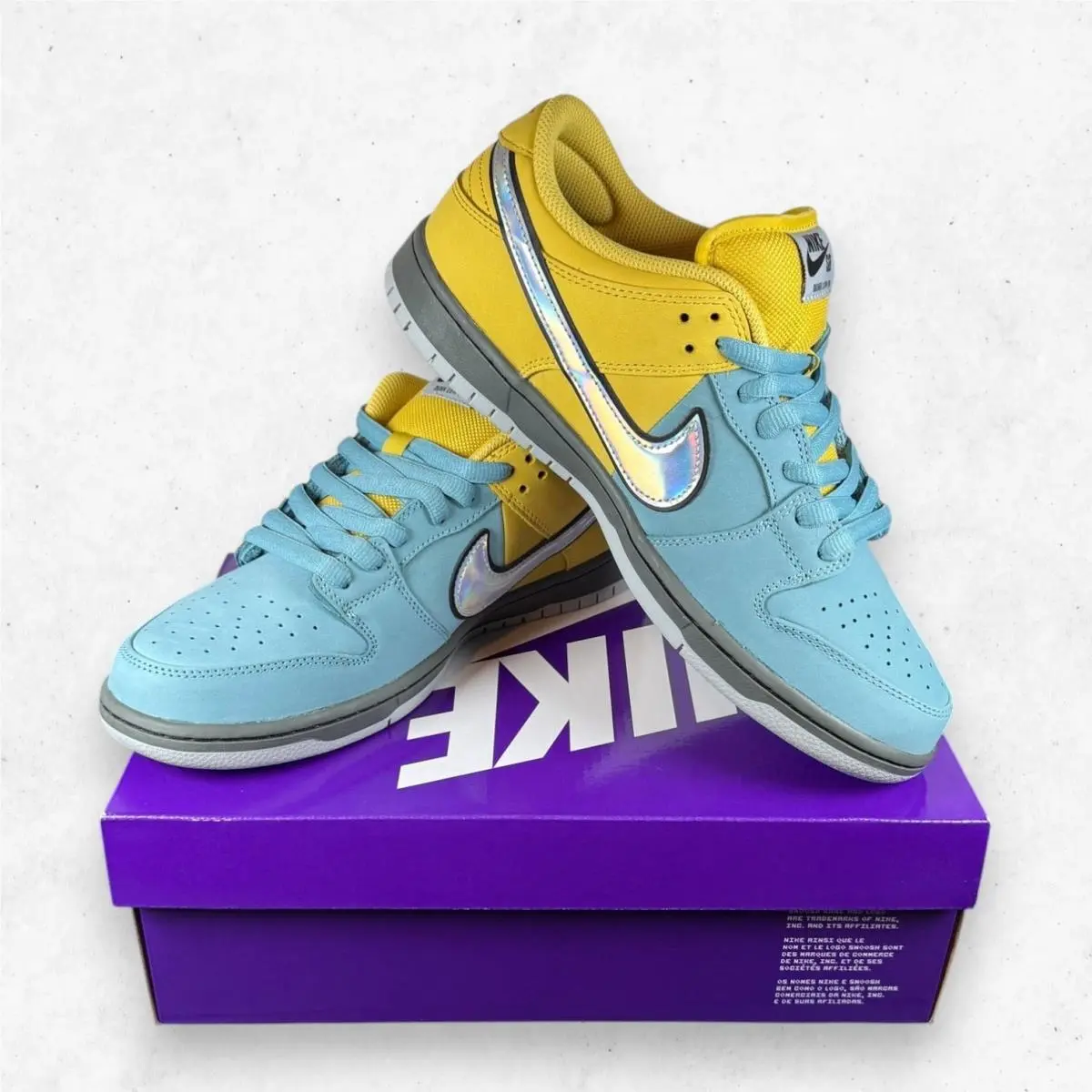 Nike SB Dunk Low Pro Muni Lightning Denim Turquoise Yellow Men`s 11 IR1888-700