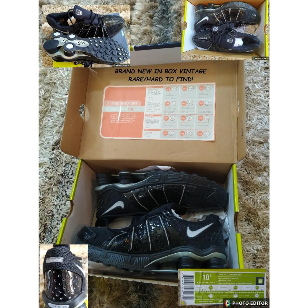 W/box Rare Mens Nike Shox Cognescenti Sneakers Shoes Kicks 311116 002-S=10.5