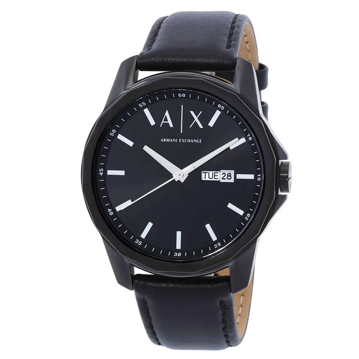 Three Hand Day-date Quartz Black Dial Men`s Watch AX7147SET by Armani Exchange