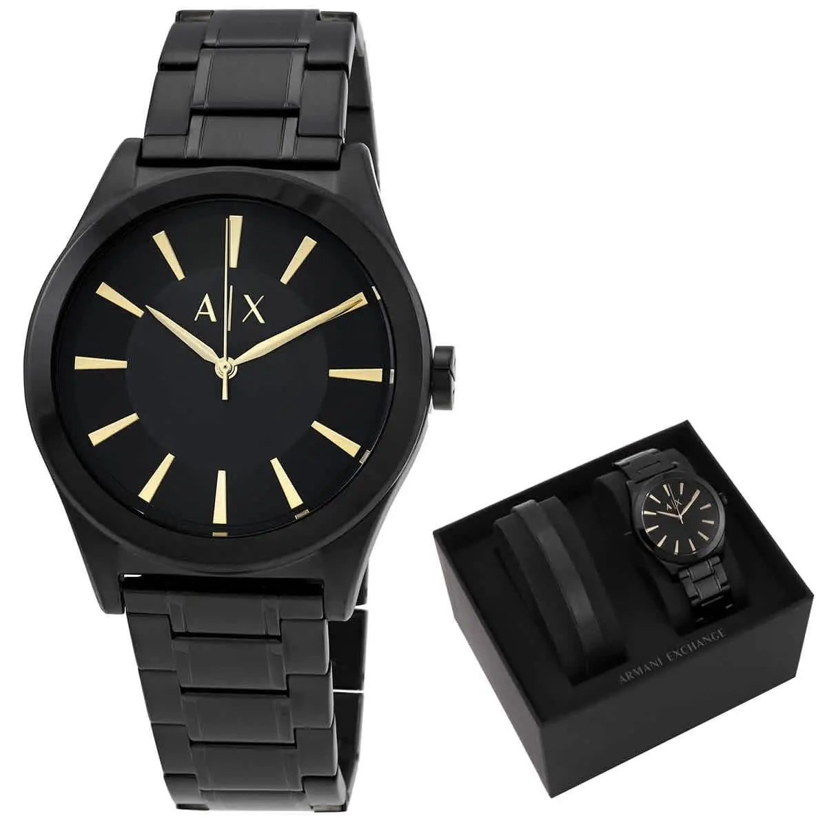 Active Black Dial Men`s Gift Set AX7102 by Armani Exchange