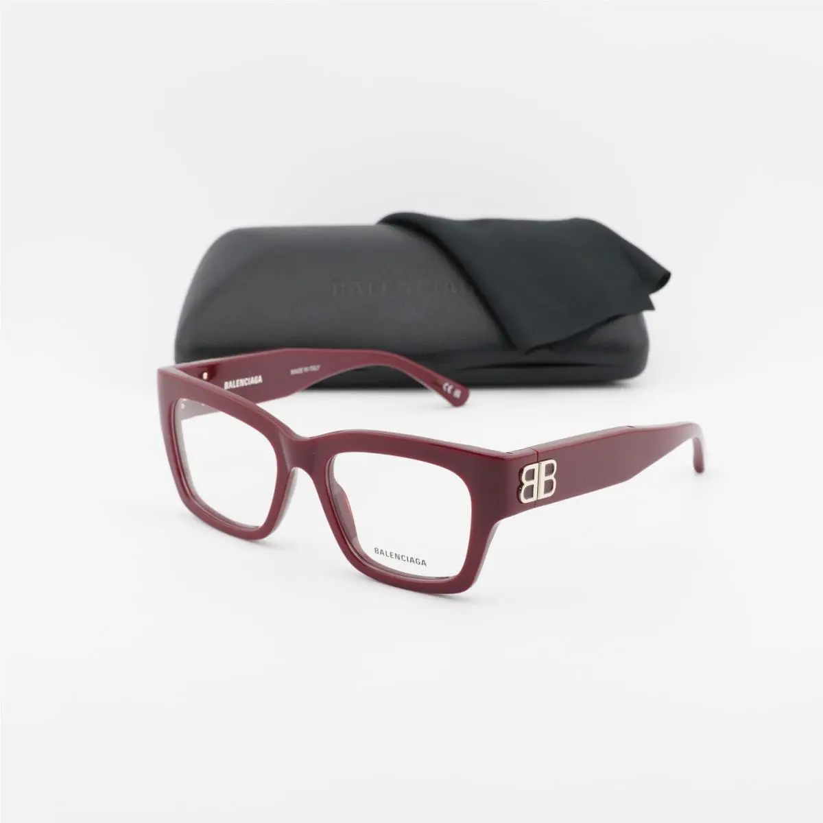 Balenciaga BB0325O 004 Burgundy 52mm Eyeglasses