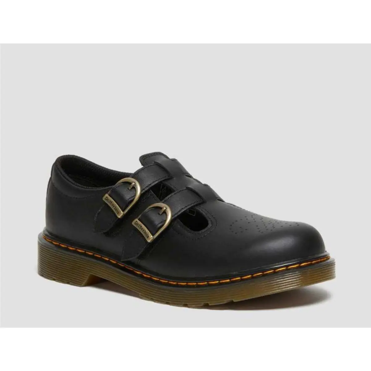Dr. Martens Doc 8065 J Smooth Leather Mary Jane Girls Youth Hook and Loop