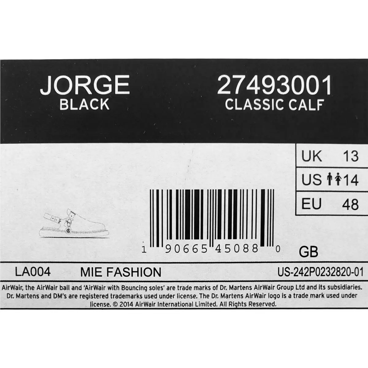 Dr. Martens shoes - Dr. Martens Jorge - Martens Jorge - 27493001 - Black (UPC: 190665450880) 4