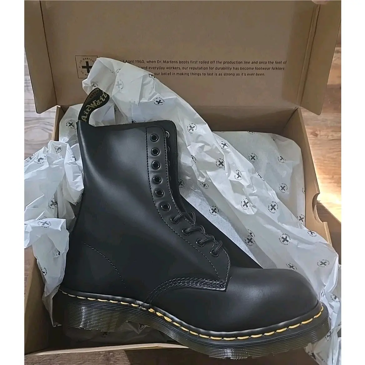 Dr Martens 1919 Metal Toe Mens US Size 11 Black Leather Ankle Boots