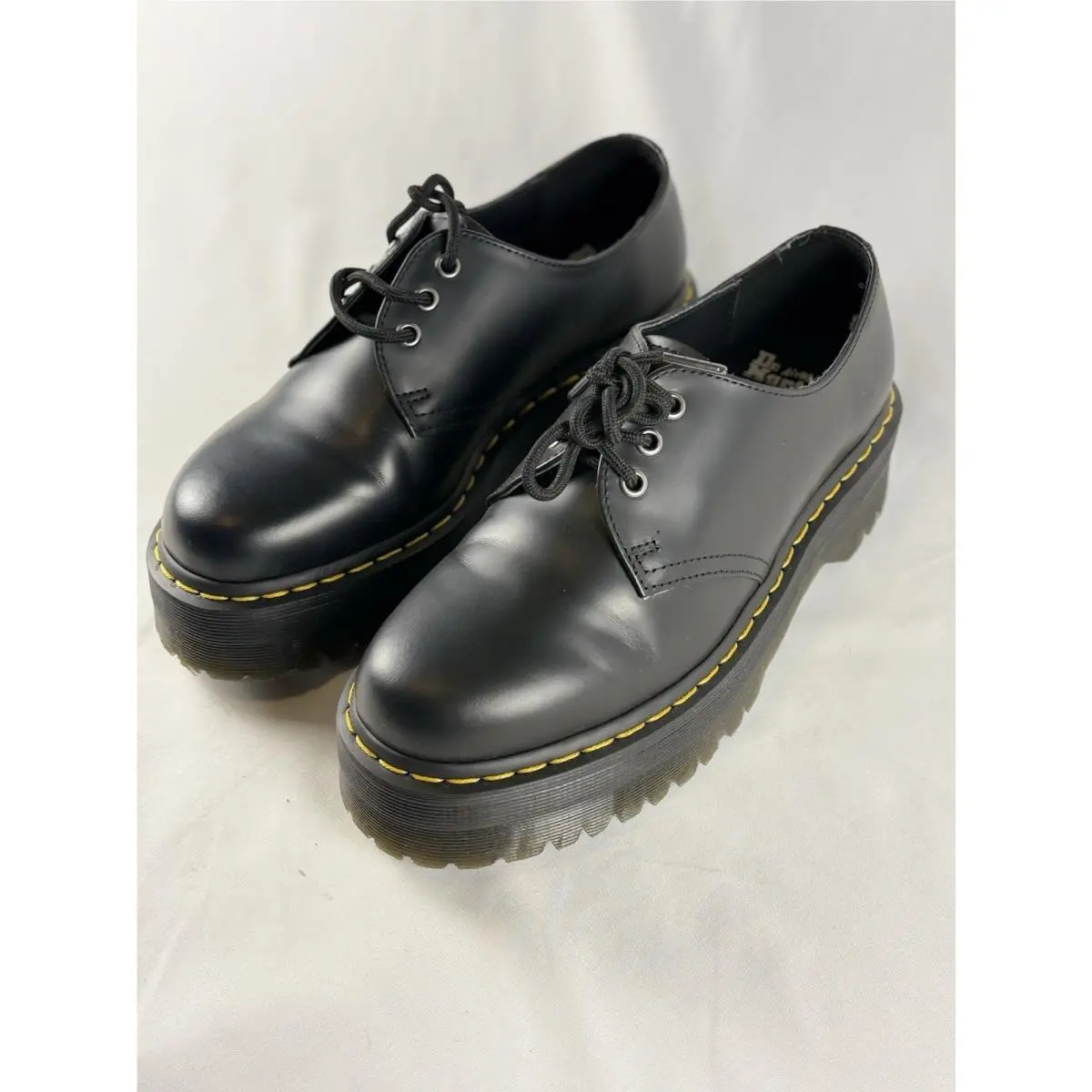 Dr. Martens 1461 Quad Platform Shoes Black Smooth Leather Women’s US 9