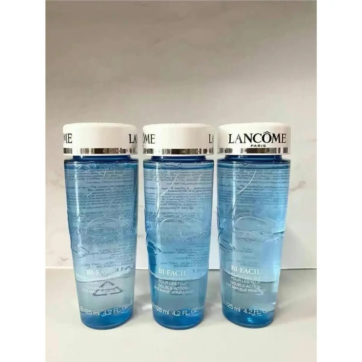 3 Lancome Bi-facil Double Action Eye Makeup Remover 125ml / 4.2oz Each by Lancôme