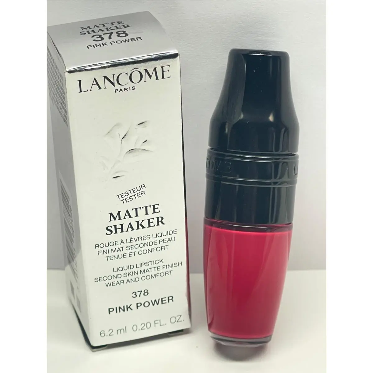Lancome Matte Shaker Liquid Lipstick 378 Pink Power Full Size 6.2 ml Rare