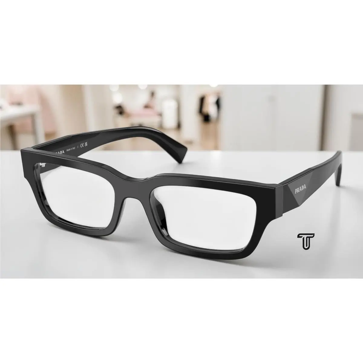 Prada PR C02V 16K1O1 Black Demo Lens 56 mm Men`s Eyeglasses