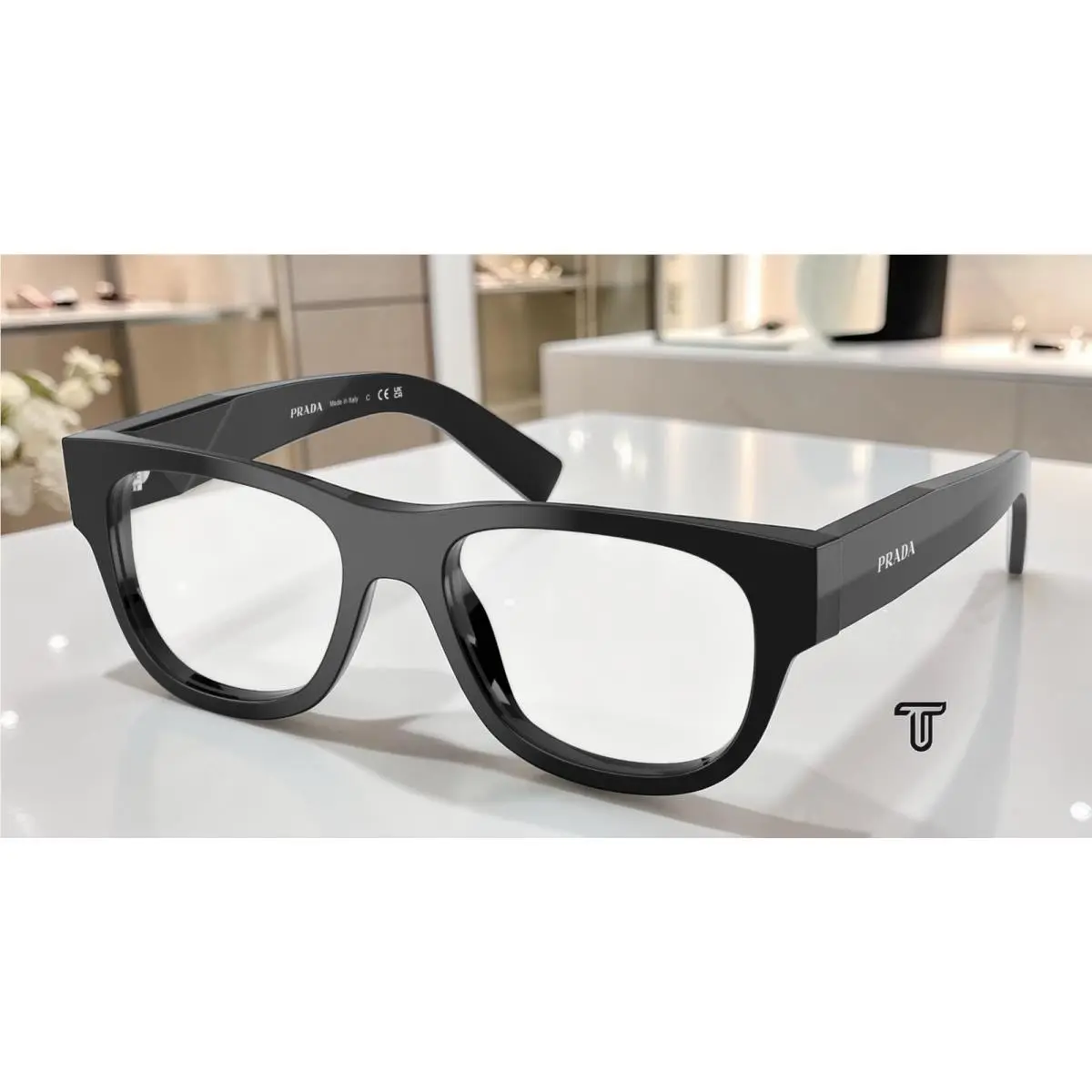 Prada PR D08VU 16K1O1 Black Demo Lens 51 mm Men`s Eyeglasses