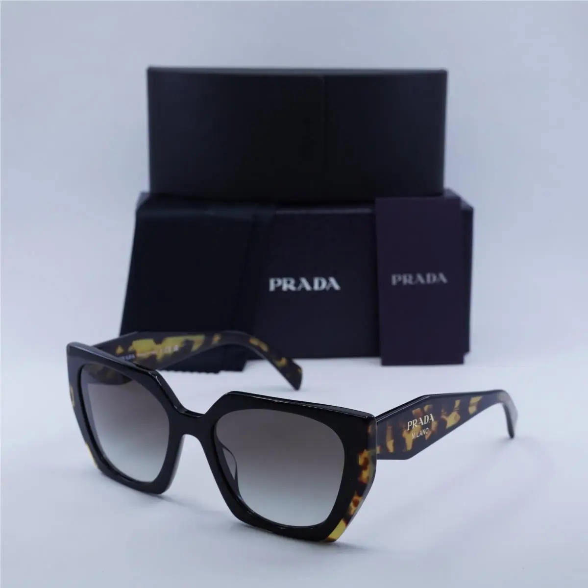Prada PR15WS 3890A7 Black/medium Tortoise/grey Gradient 54-19-140 Sunglasses
