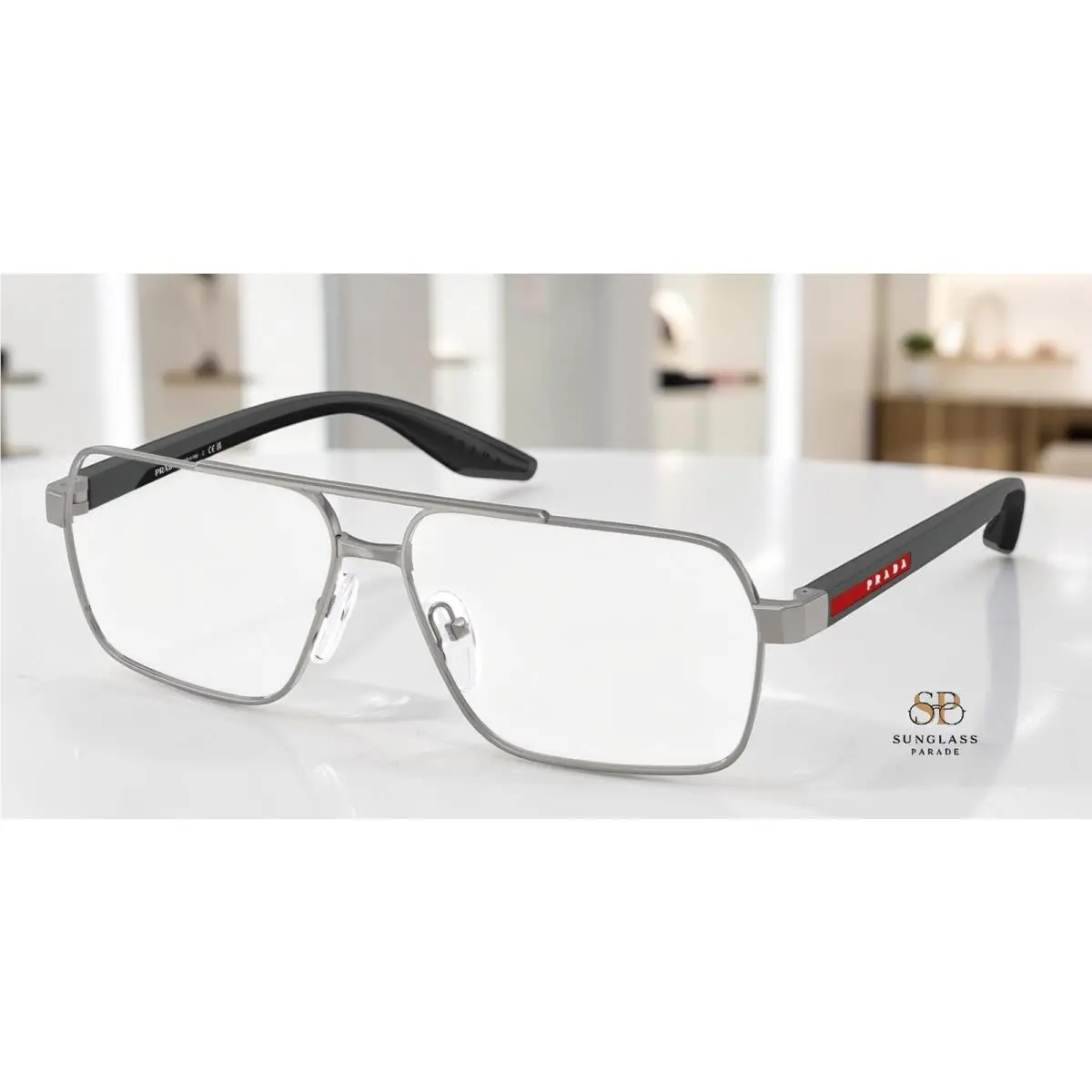Prada Linea Rossa PS 51TV 5AV1O1 Grey Demo Lens 57 mm Men`s Eyeglasses