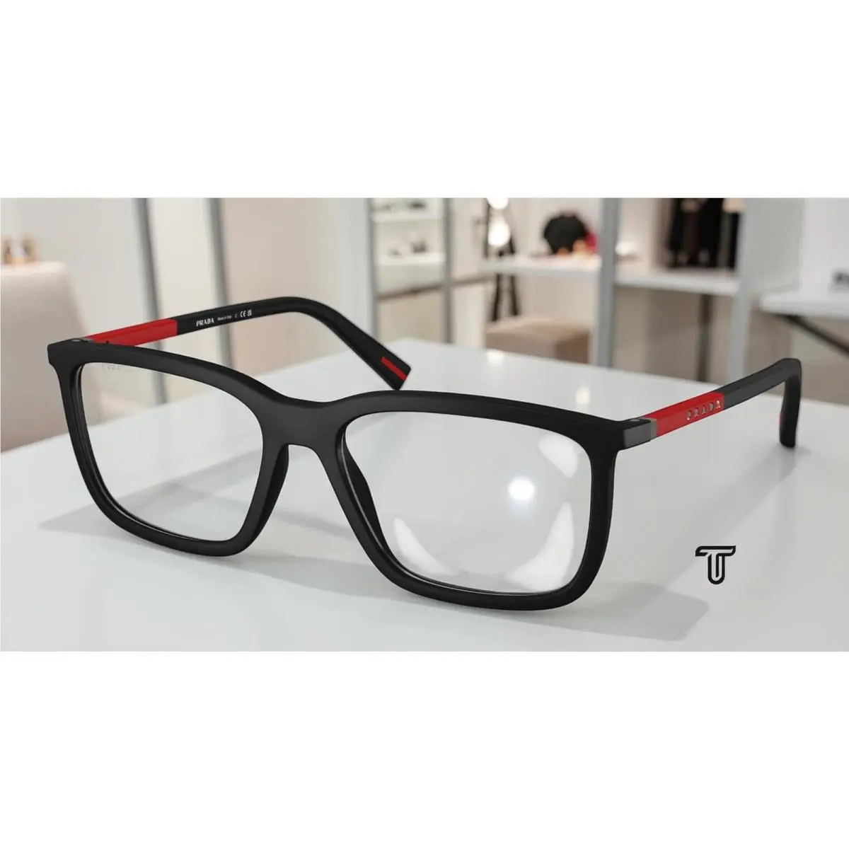 Prada Linea Rossa PS 01SV DG01O1 Rubbered Black Demo Lens 54 mm Men`s Eyeglasses