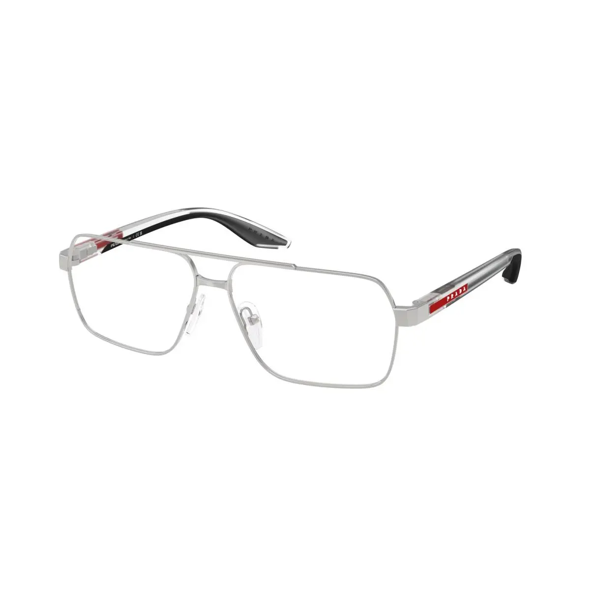 Prada Linea Rossa PS 51TV 1BC1O1 Silver Demo Lens 59 mm Men`s Eyeglasses