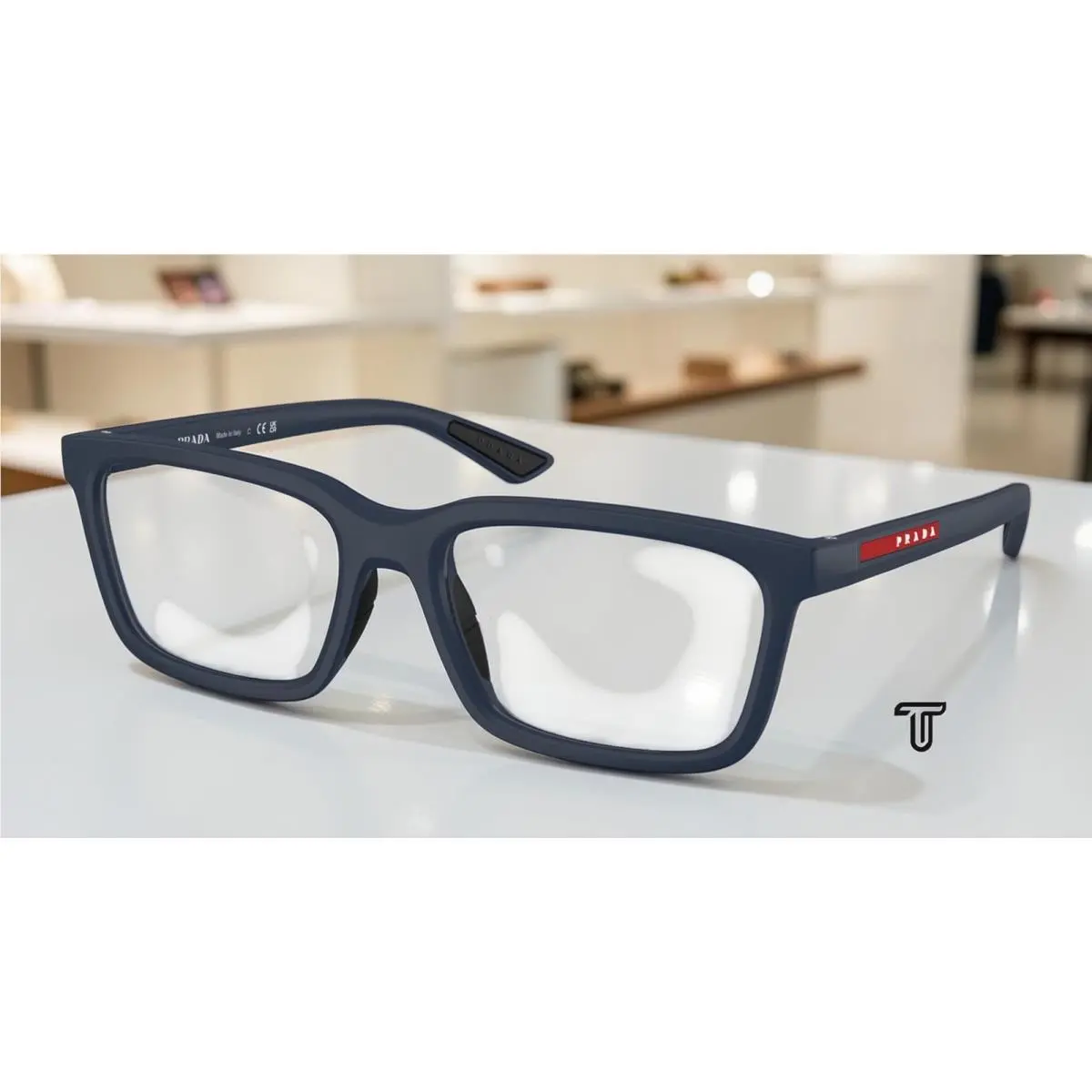 Prada Linea Rossa PS 02SV MAG1O1 Matte Blue Demo Lens 56 mm Men`s Eyeglasses