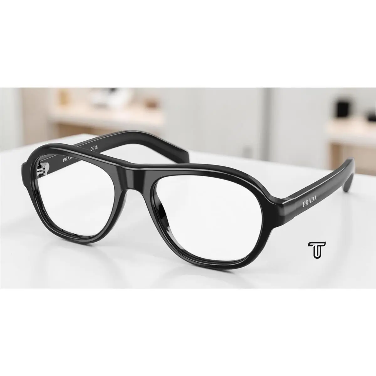 Prada PR C12V 16K1O1 Black Demo Lens 52 mm Women`s Eyeglasses