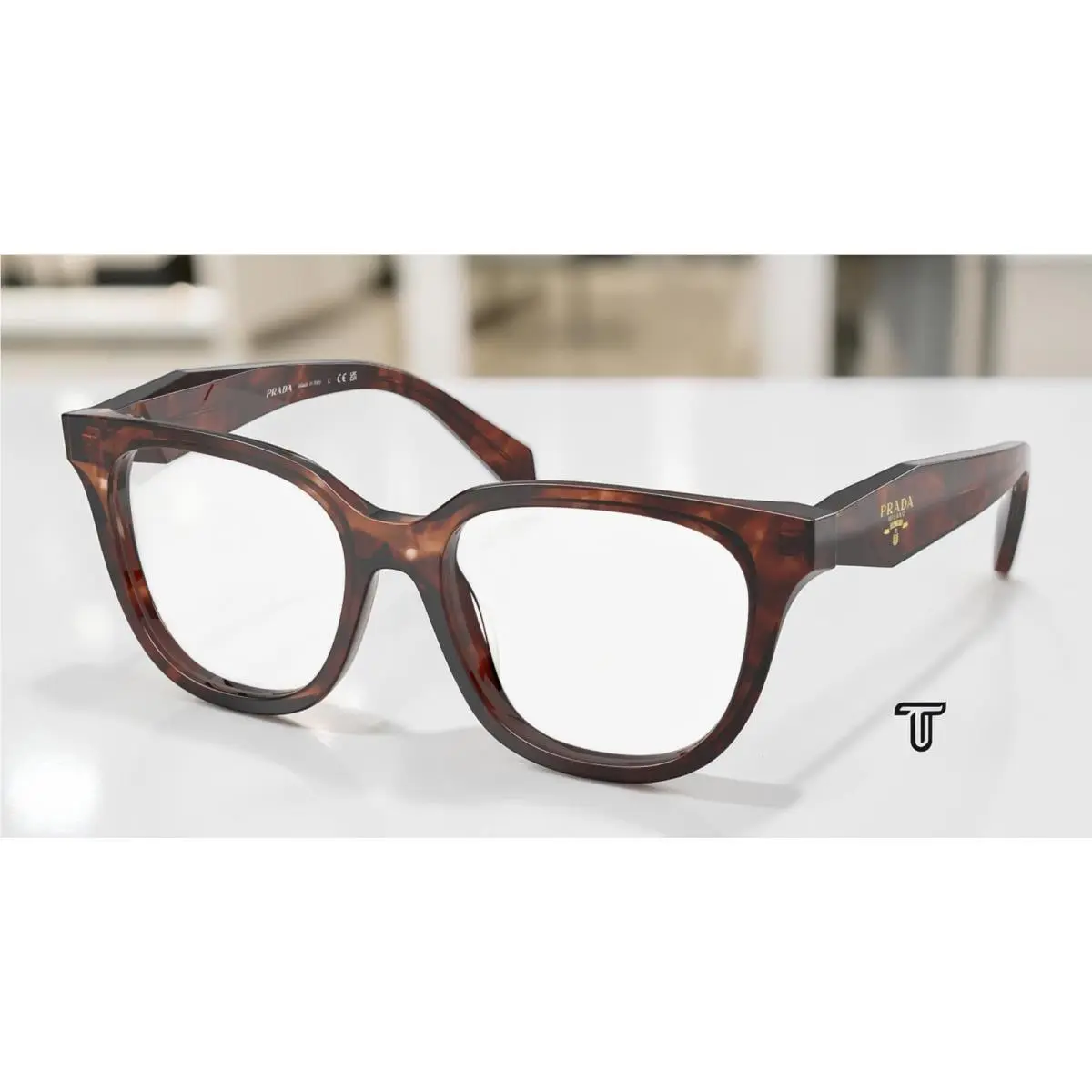 Prada PR C11V 14P1O1 Caramel Tortoise Demo Lens 53 mm Women`s Eyeglasses