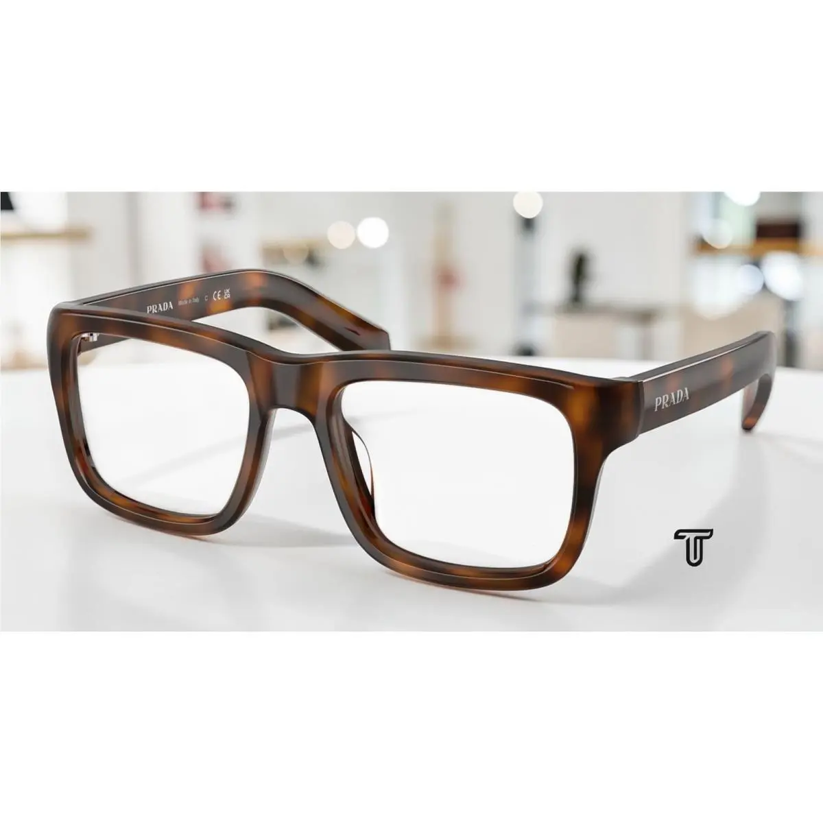 Prada PR D02V 20D1O1 Juniper Havana Demo Lens 52 mm Men`s Eyeglasses