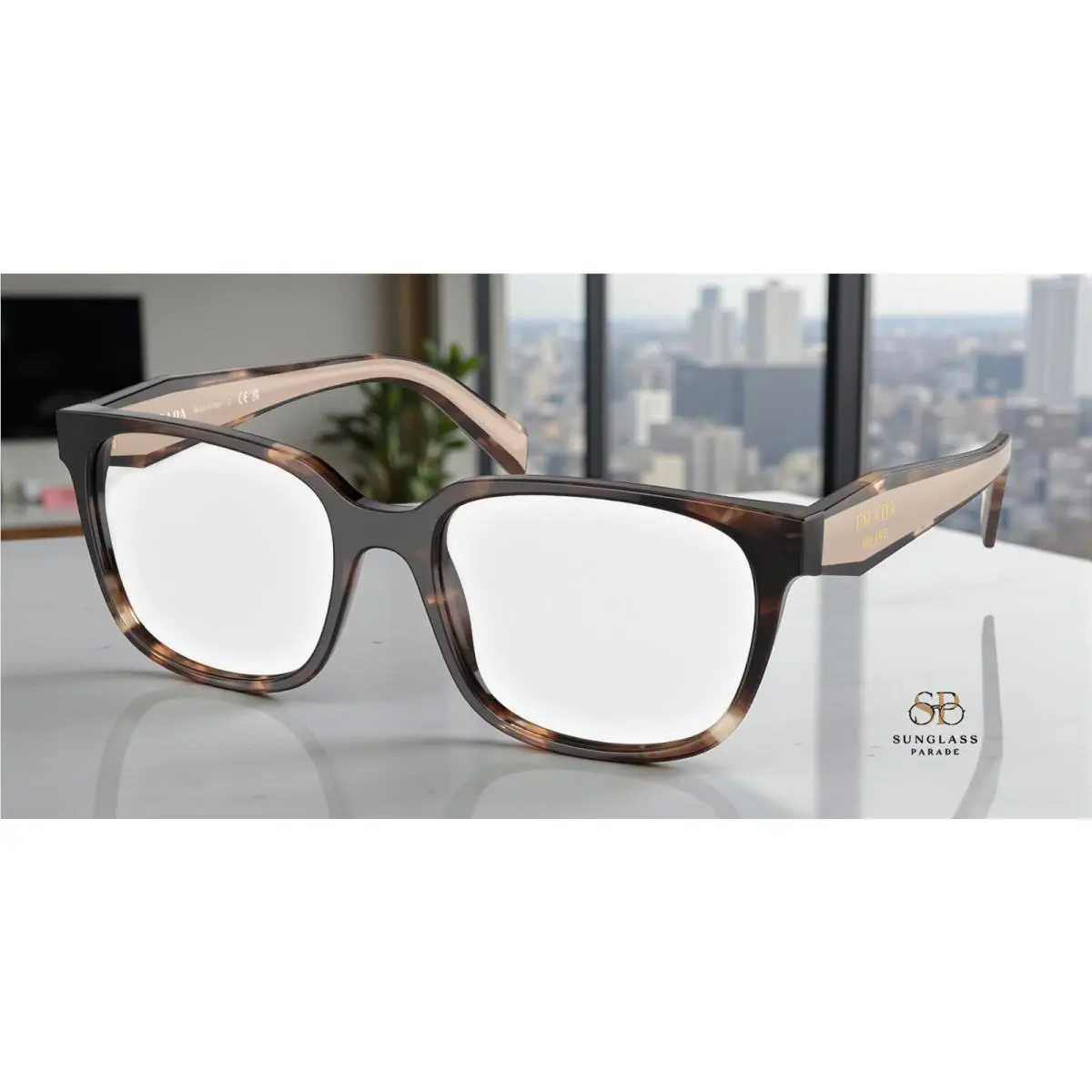 Prada PR 17ZV 07R1O1 Caramel Havana Demo Lens 54 mm Women`s Eyeglasses