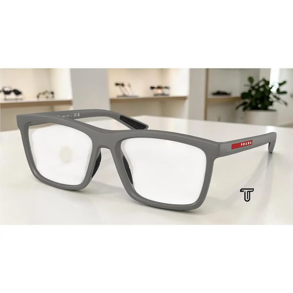Prada Linea Rossa PS 01TV 16X1O1 Metal Grey Demo Lens 56 mm Men`s Eyeglasses