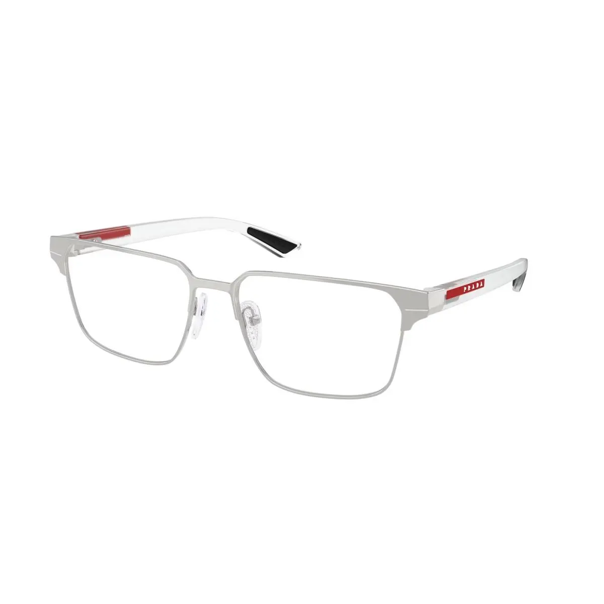 Prada Linea Rossa PS 50TV 1BC1O1 Silver Demo Lens 57 mm Men`s Eyeglasses