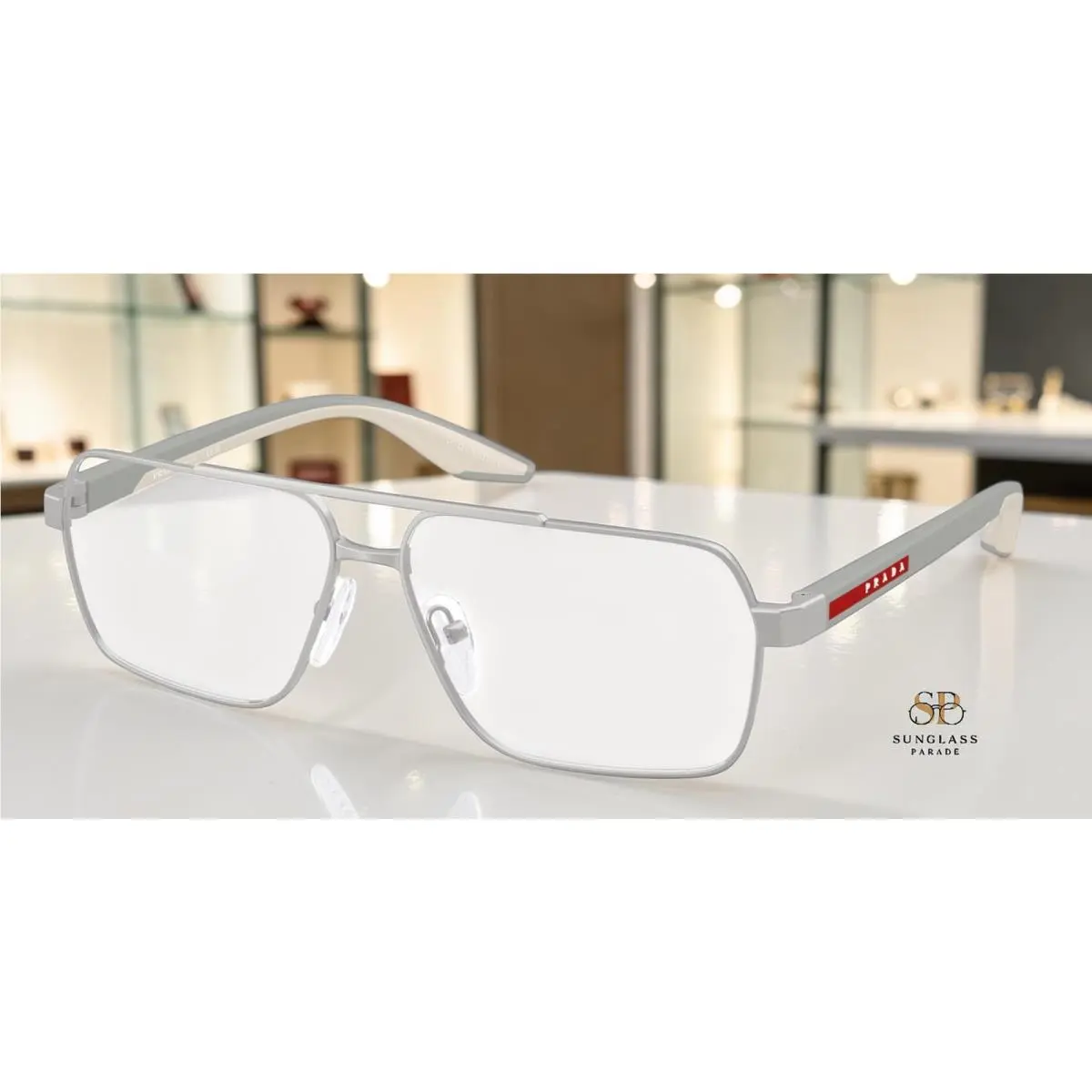 Prada Linea Rossa PS 51TV 18X1O1 Matte Champagne Demo Lens 57mm Men`s Eyeglasses