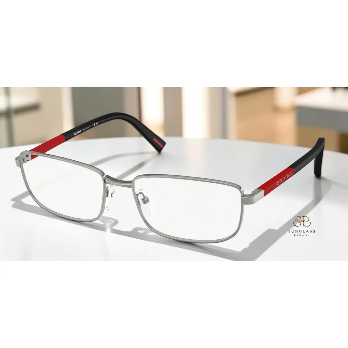 Prada Linea Rossa PS 50SV 5AV1O1 Gunmetal Demo Lens 55 mm Men`s Eyeglasses