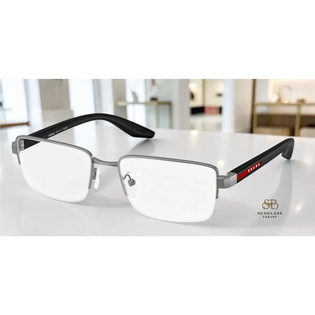 Prada Linea Rossa PS 51SV 7CQ1O1 Gunmetal Demo Lens 56 mm Men`s Eyeglasses