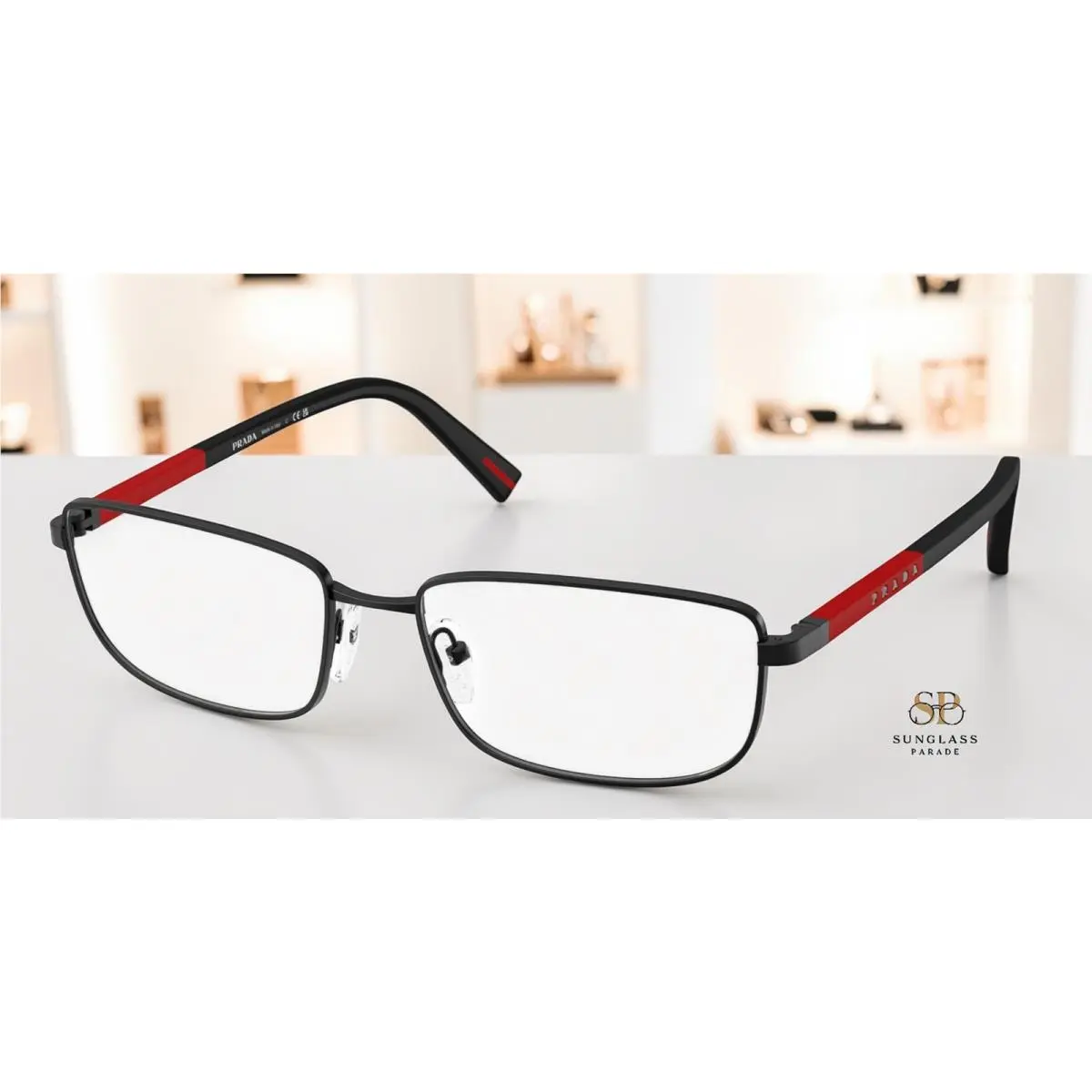 Prada Linea Rossa PS 50SV 1BO1O1 Matte Black Demo Lens 55 mm Men`s Eyeglasses