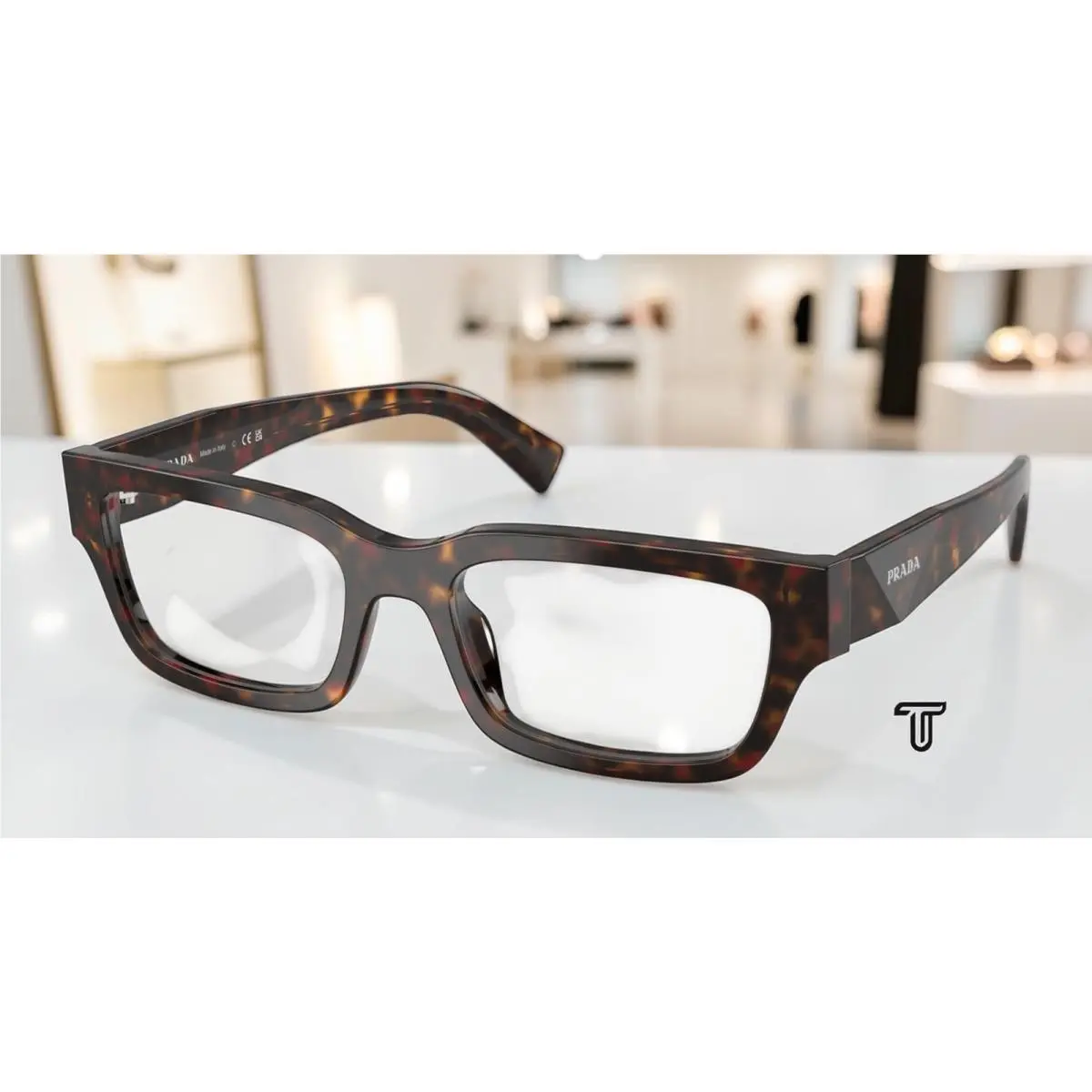 Prada PR C02V 17N1O1 Root Tortoise Demo Lens 54 mm Men`s Eyeglasses
