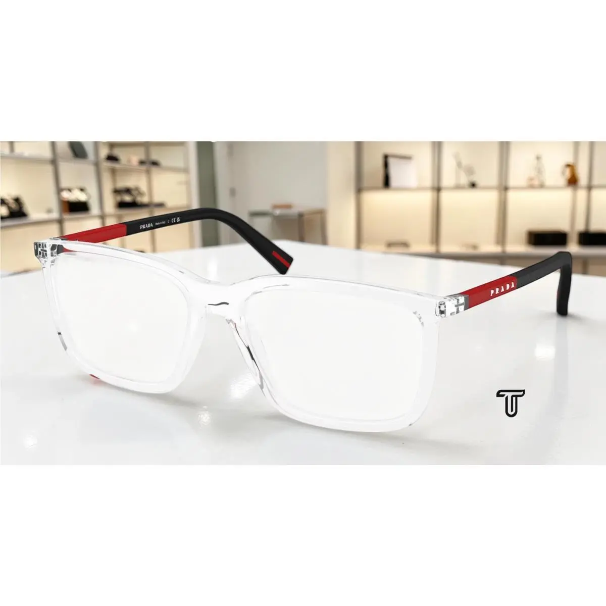 Prada Linea Rossa PS 01SV 2AZ1O1 Crystal Demo Lens 54 mm Men`s Eyeglasses