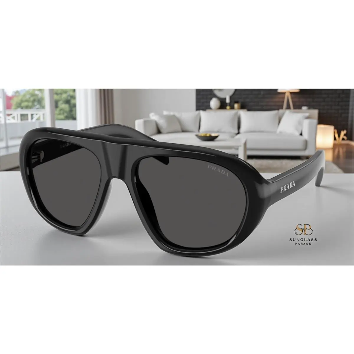 Prada PR C05S 16K08Z Black Dark Grey 57 mm Women`s Sunglasses