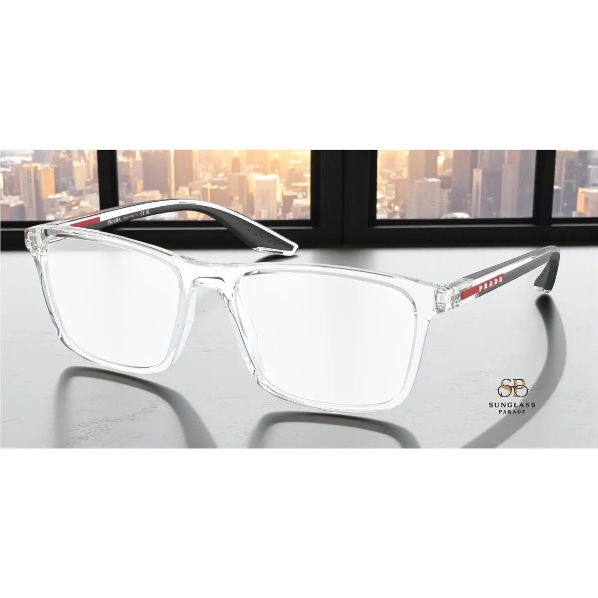 Prada Linea Rossa PS 01QV 2AZ1O1 Crystal Demo Lens 54 mm Men`s Eyeglasses