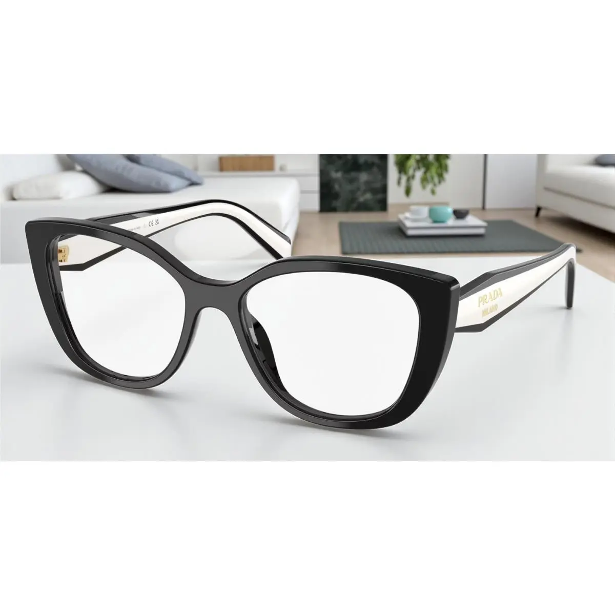 Prada PR B04V 16K1O1 Black Demo Lens 53 mm Women`s Eyeglasses