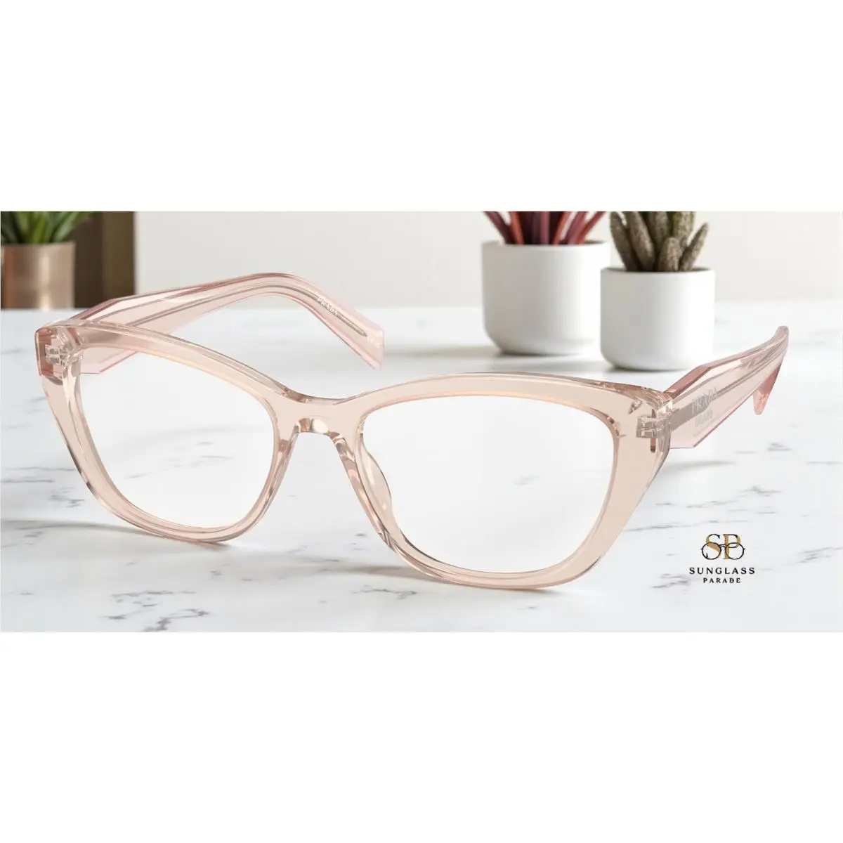 Prada PR 19WV 15J1O1 Crystal Geranium Demo Lens 53 mm Women`s Eyeglasses