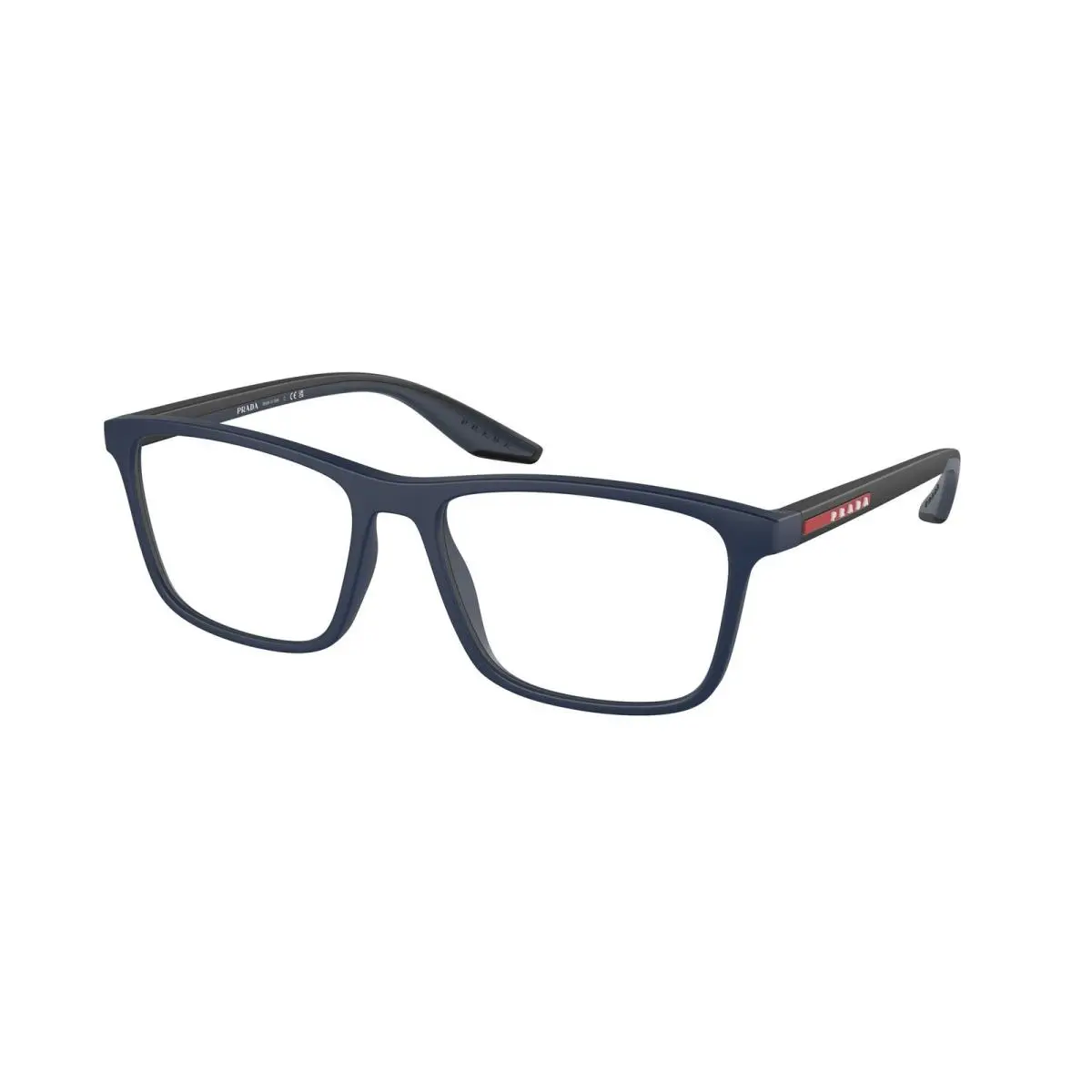 Prada Linea Rossa PS 01QV TFY1O1 Blue Rubber Demo Lens 56 mm Men`s Eyeglasses