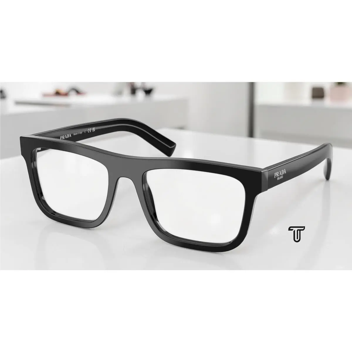 Prada PR C03V 16K1O1 Black Demo Lens 53 mm Men`s Eyeglasses