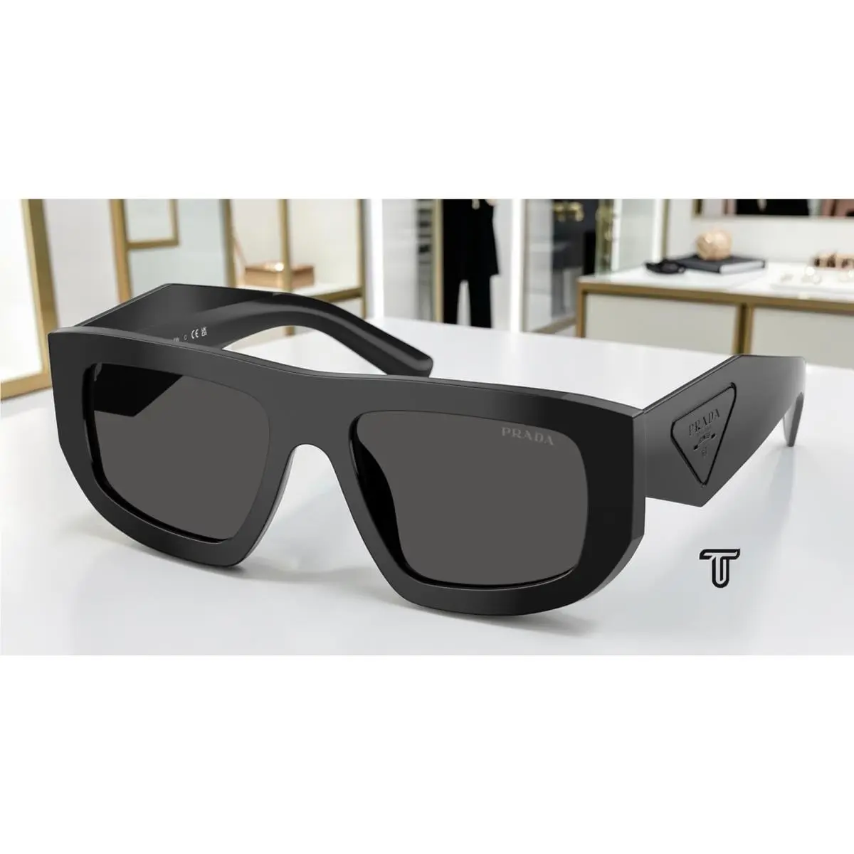 Prada PR D04SU 16K08Z Black Dark Grey 53 mm Women`s Sunglasses