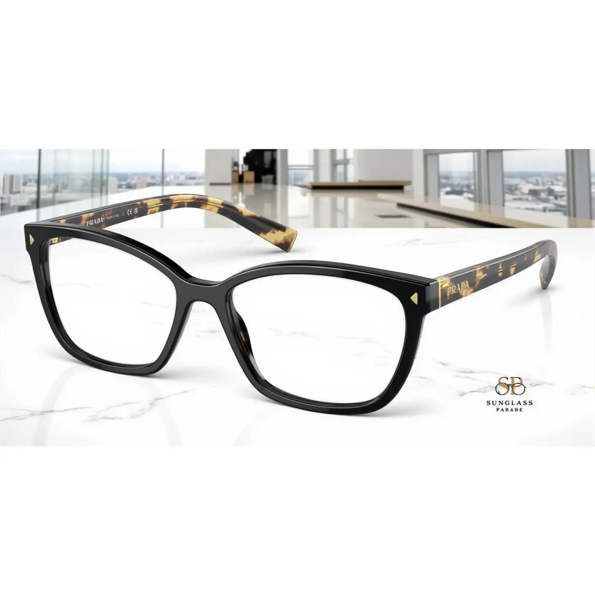 Prada PR 15ZV 3891O1 Black Demo Lens 55 mm Women`s Eyeglasses