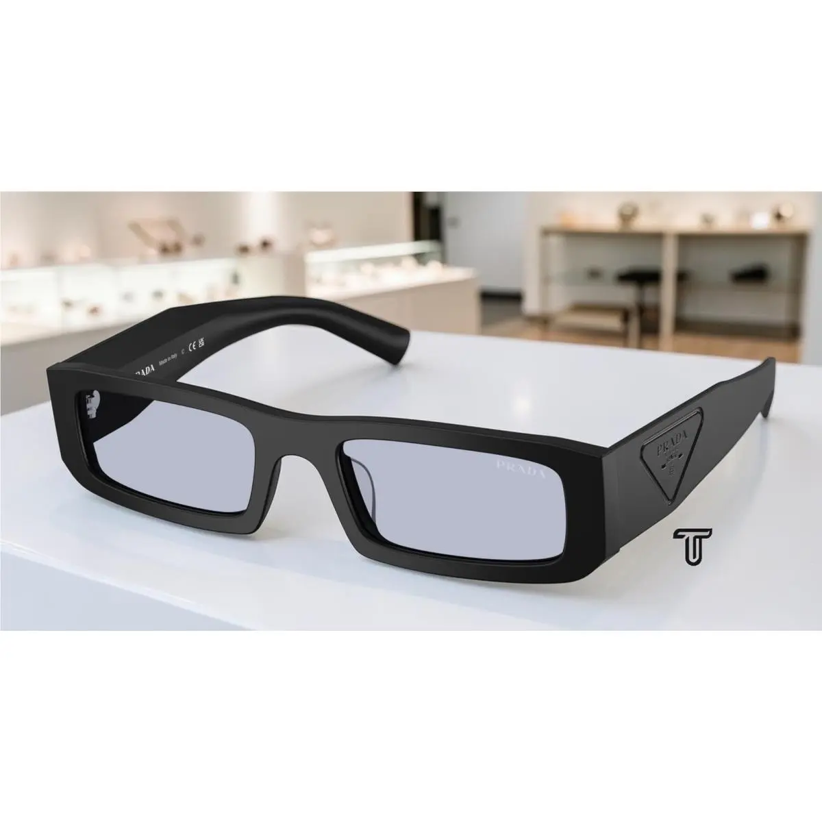 Prada PR D09SD 1BO30X Matte Black Ultravioletto 54 mm Men`s Sunglasses