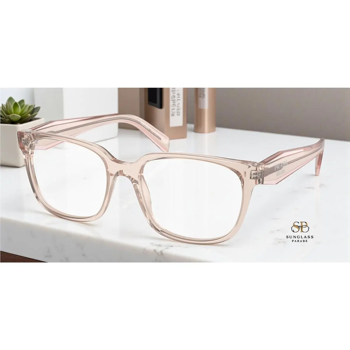 Prada PR 17ZV 15J1O1 Crystal Pink Demo Lens 52 mm Women`s Eyeglasses