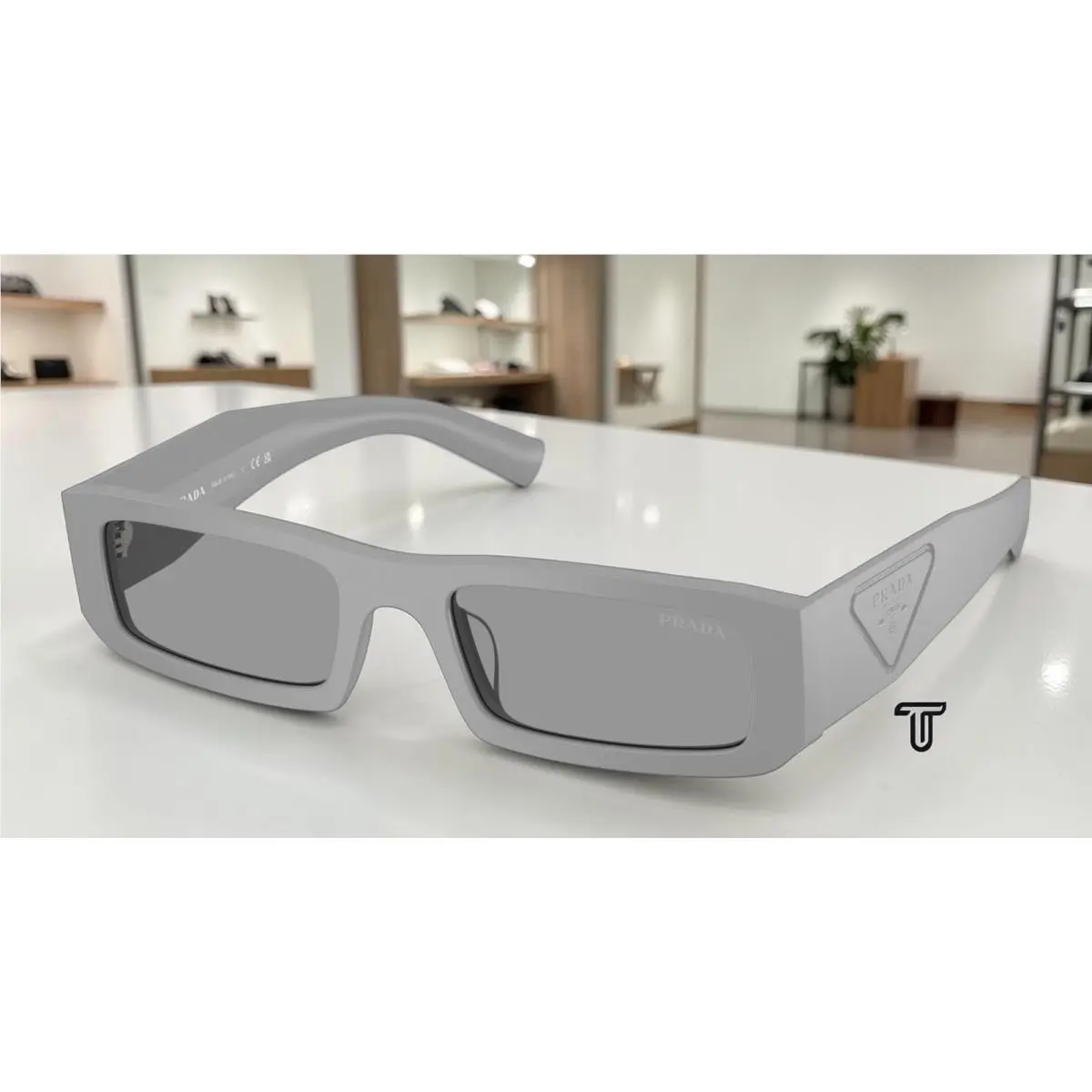 Prada PR D09SD 06K50Q Matte Cement Grey 54 mm Men`s Sunglasses