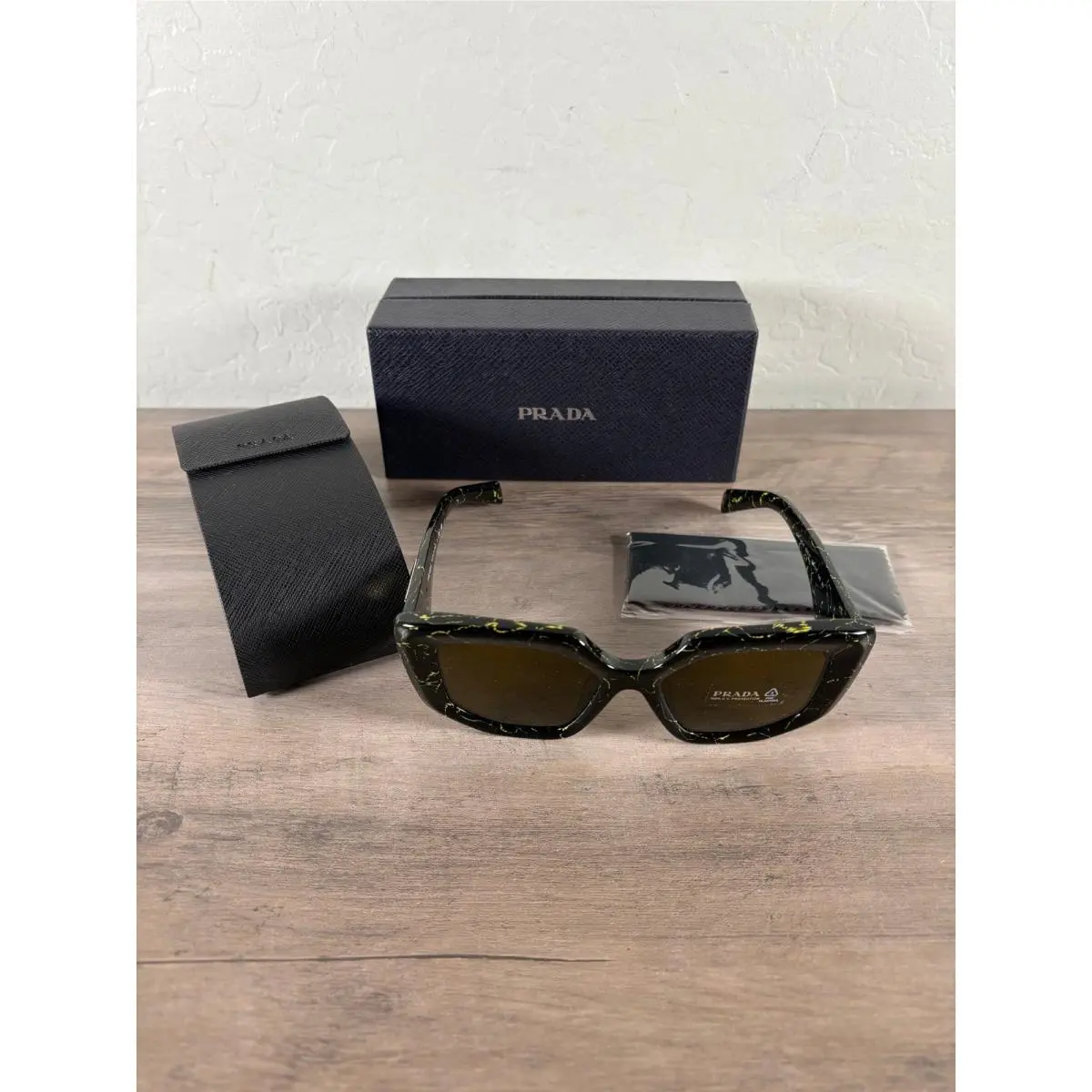 Prada Symbole Geometric Sunglasses- 50mm- Spr 14Z-F- Box Case- Cloth- Authen