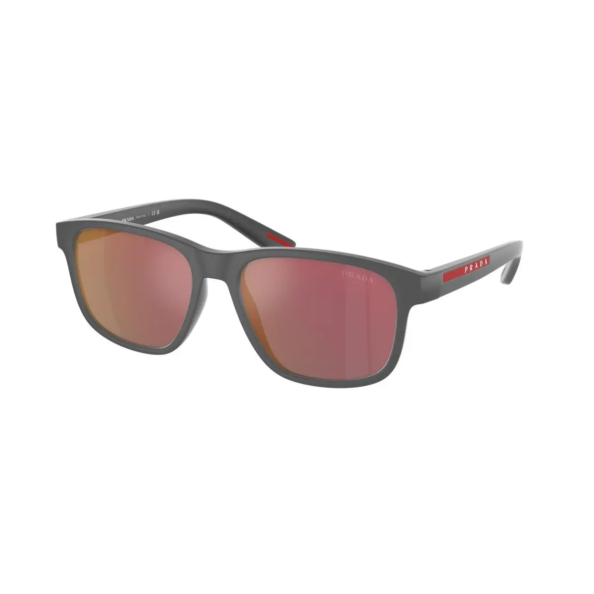 Prada Linea Rossa PS 6YS Grey Rubber Drak Grey Mirror r UFK10A Sunglasses