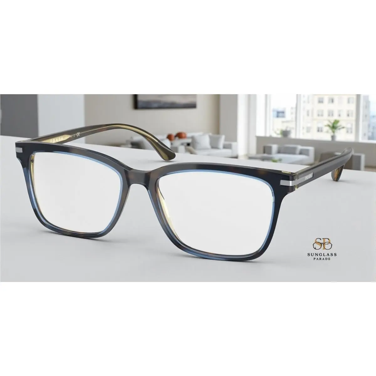 Prada PR 14WV ZXH1O1 Moro Turquoise Tortoise Demo Lens 56 mm Men`s Eyeglasses